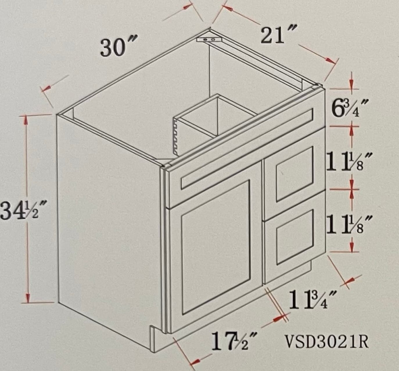 Vanity cabinet diagram